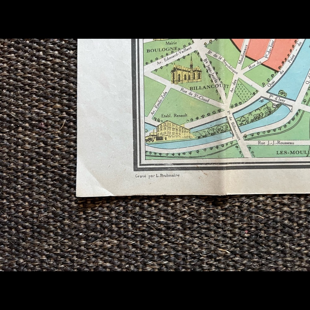 Beautiful map of Paris NewBo Paris monumental vintage - Picture 14 of 15